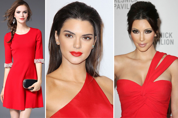 What colour lipstick goes with red dress