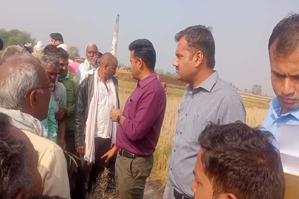 The District Collector took stock of crop damage in Nadbai Bair Bhusawar subdivision areas, heavy rain and hailstorm affected rural areas - Bharatpur News in Hindi