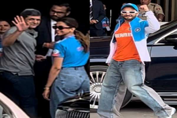 Deepika left for Ahmedabad with father Prakash Padukone and husband Ranveer to watch the World Cup final. Deepika left for Ahmedabad with father Prakash Padukone and husband Ranveer to watch the World Cup final.