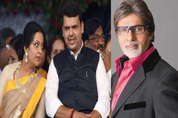 Maharashtra CM wife Amruta Fadnavis and Amitabh Bachchan in music video - Bollywood News in Hindi