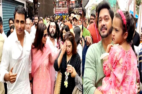 लालबागचा राजा मंदिर में भीड़ में पत्नी का हाथ थामे दिखे सोनू सूद, फराह खान और श्रेयस तलपड़े भी हुए स्पॉट