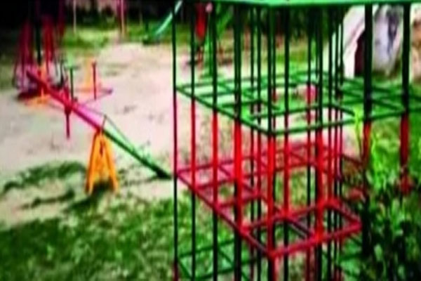 झूले को सपा के रंग में रंगने के आरोप में यूपी अधिकारी निलंबित