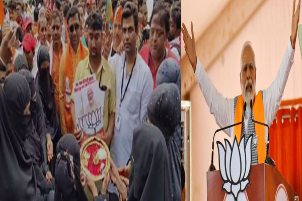 A large number of Muslim women participated in the Prime Minister road show and performed aarti - Patna News in Hindi