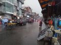 The storm with heavy rain in the district, road block is there