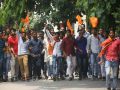 ABVP student leaders protest at Ruhalkhand University
